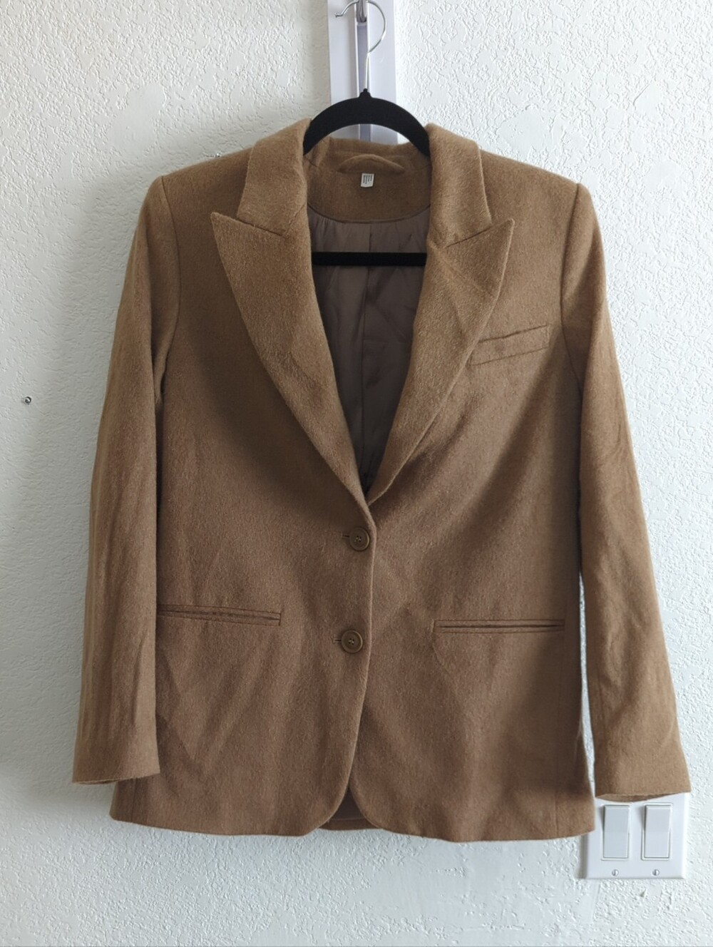 & Other Stories Camel Wool Blend Two-Button Blazer